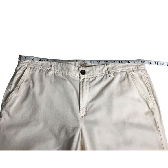J Crew Pants Womens 14 White Chino Mid Raw Hem Crop Ankle Preppy Coastal Chic - Picture 6 of 12
